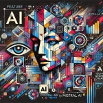 A photorealistic futuristic scene showcasing the capabilities of Pixtral-12B by Mistral AI, blending text and image processing in a technological setting.