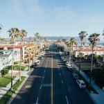 Aerial photography of Californian street