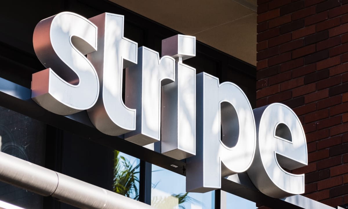 Stripe logo and sign on a building