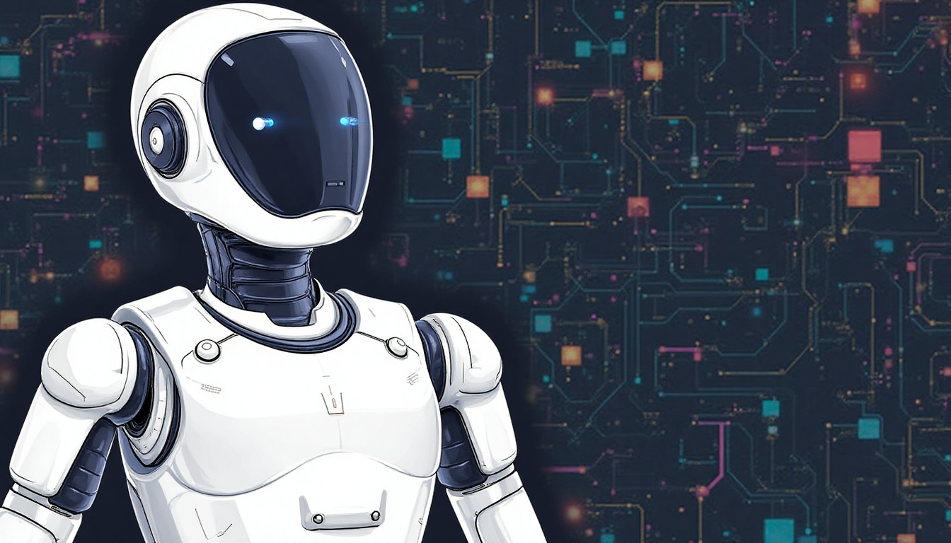 An AI robot looking around