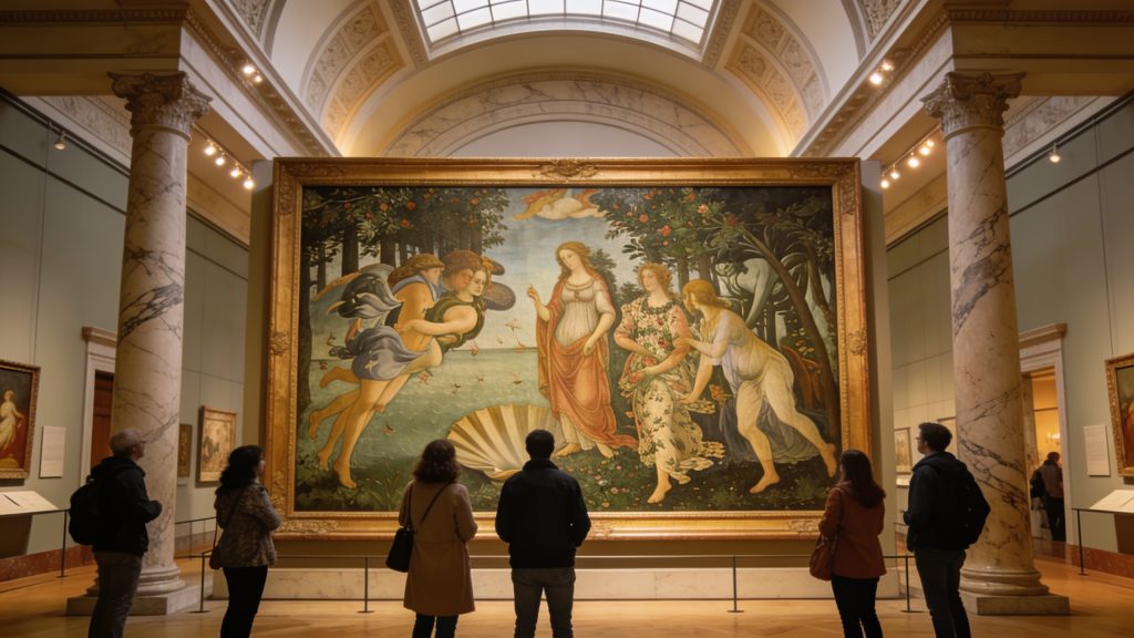 Visitors-standing-before-Botticellis-Primavera-painting-in-the-Uffizi-Gallery-Florence-1024x576 Florence 2.0: Are We Living Through a New Renaissance Right Now?